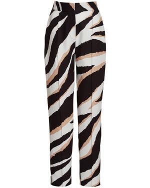 Elie Saab Zebra-print Slim Leg Pants - Black