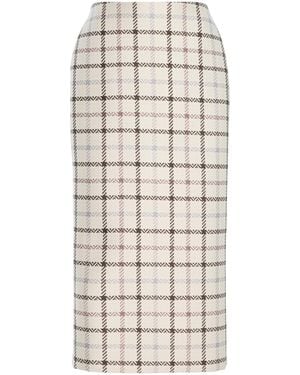 Brandon Maxwell The Mercer Wool-Blend Pencil Skirt - Natural