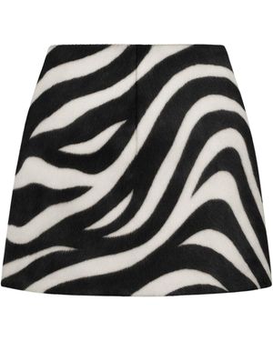 ZUT Tellier Zebra-Print Haircalf Leather Mini Skirt - Black