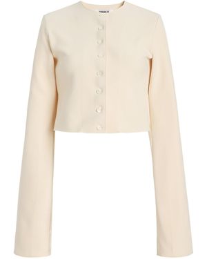 Birrot Exclusive Lay2 Cropped Crepe Top - Natural