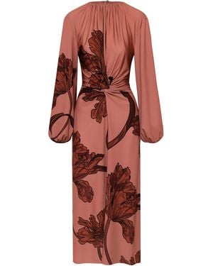 ANDRES OTALORA Llamado Por Ti Jersey Midi Dress - Red