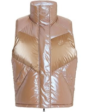 Moncler Faucille Iridescent Down Vest - Metallic
