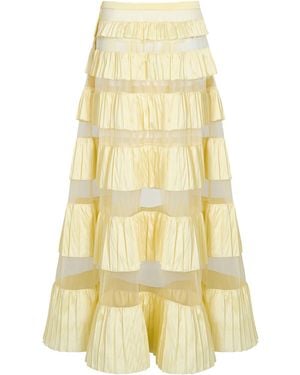 Aflalo Xorina Tiered Mesh Skirt - Yellow