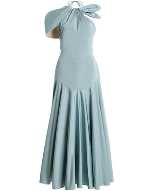 Harithand Exclusive Flared Silk Midi Dress - Blue