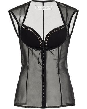 Ludovic de Saint Sernin Exclusive Robin Organdy Bustier Top - Black