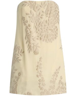 Delpozo Exclusive Silk-Blend Jacquard Mini Dress - Natural