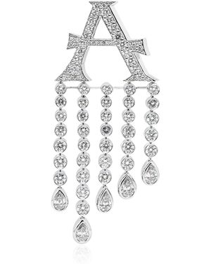 Ashna Mehta Alphabet 'A' 18K Diamond Bag Charm - White