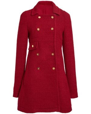 Giambattista Valli Double-Breasted Boucle Coat - Red