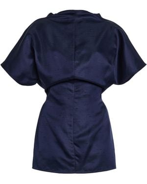 TOVE Beatrix Open-Back Shantung Top - Blue