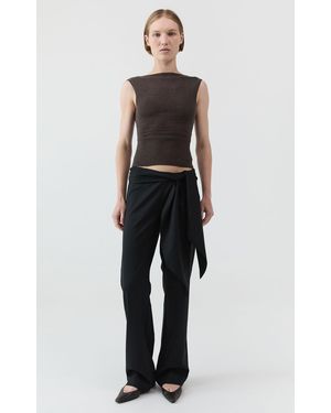 St. Agni Wool-Blend '90S Tie-Scarf Trousers - Blue