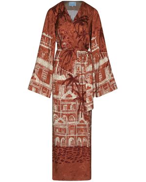Johanna Ortiz Ollantay Jacquard Maxi Wrap Dress - Red