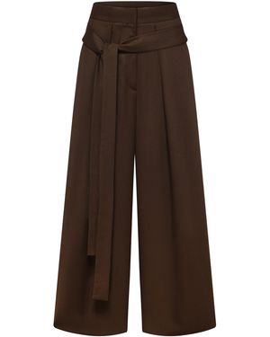 DI STAVNITSER Barcelona Wool-Blend Trousers - Brown