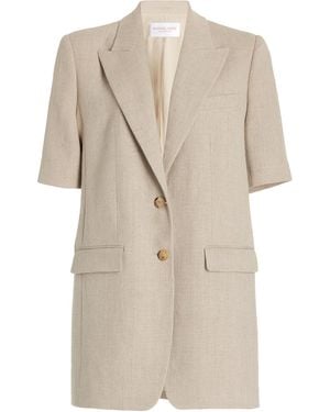 Michael Kors Double-Breasted Boyfriend Blazer - Natural