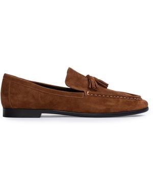 Black Suede Studio Finn Loafers - Brown