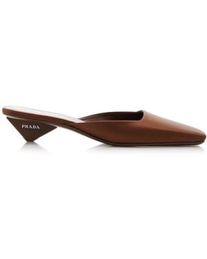 Prada Satin Mules - Brown