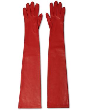 The Row Simon Leather Gloves - Red