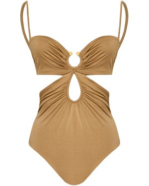 Johanna Ortiz Sunny Days Cutout One-piece Bathing Suit - Natural