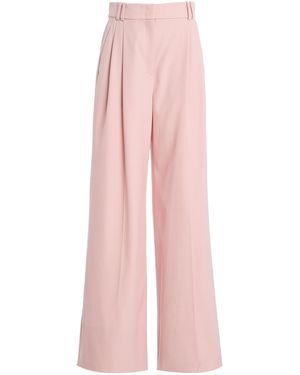 Another Tomorrow Wool Wide-Leg Trousers - Pink