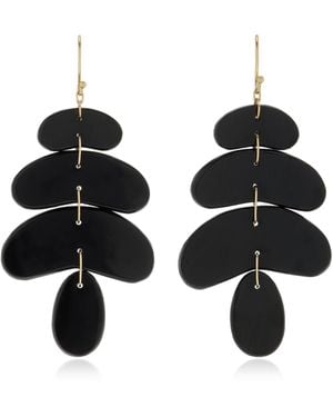 Ten Thousand Things Small Totem 18k Yellow Gold Onyx Earrings - Black