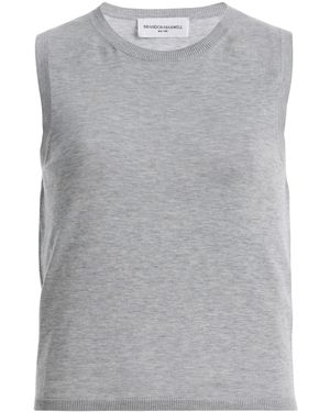 Brandon Maxwell The Elle Featherweight Silk-Cotton Tank Top - Grey