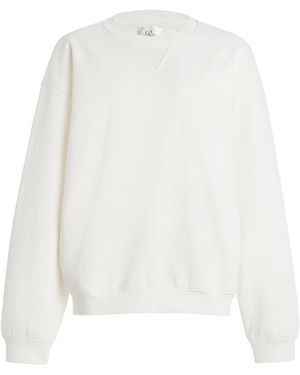 FRAME X Ritz Privacy Please Cotton Crewneck Sweatshirt - White