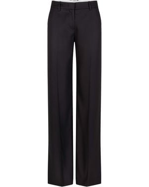 Heirlome Petula Mid-Rise Straight-Leg Silk Trouser - Blue