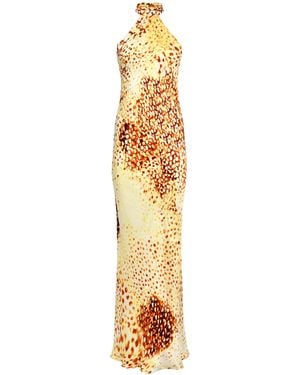 Francesca Miranda Mikaela Print Sleeveless Silk Dress - Metallic