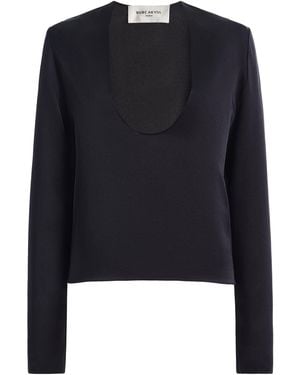 Burc Akyol Relaxed Satin Top - Blue