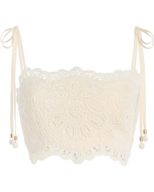Zimmermann Rhiannon Lace Crop Top - White