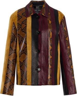 Proenza Schouler Sirine Pieced Leather Jacket - Brown
