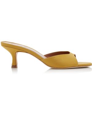 STAUD Brigitte Satin Mules - Yellow
