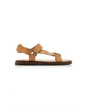 Miu Miu Slingback Leather Sandals - Brown