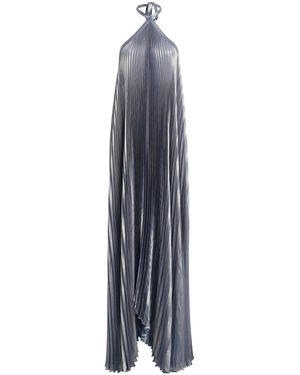L'idée Deesse Pleated Halter Gown - Blue