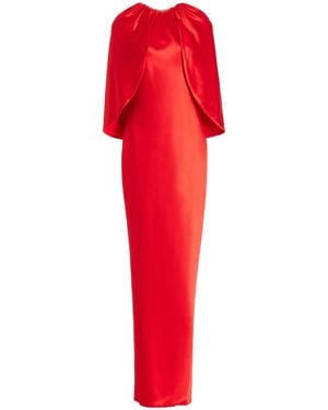 Brandon Maxwell Exclusive Silk Cape Gown - Red
