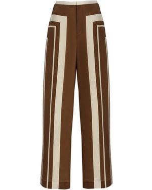 SIR. Exclusive Pietra Silk Straight-Leg Trousers - Brown