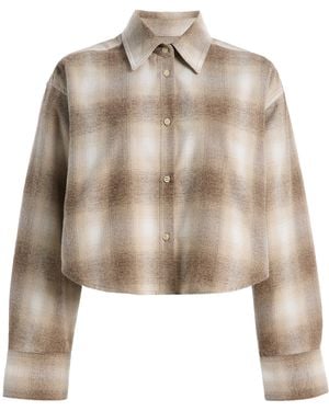 Citizens of Humanity Ana Cropped Cotton Plaid Shirt - Natural
