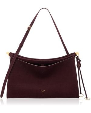 Alaïa Le Click Pocket 35 Suede Bag - Purple
