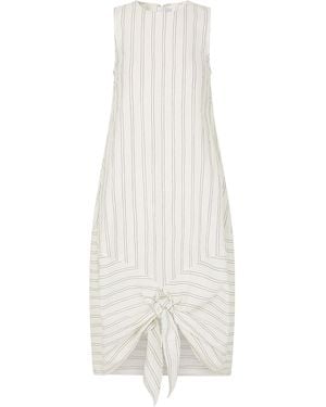 Abadia Sleeveless Knot Midi Dress - White