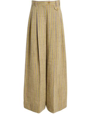Ulla Johnson Motherwell Striped Cotton-Blend Wide-Leg Trousers - Natural