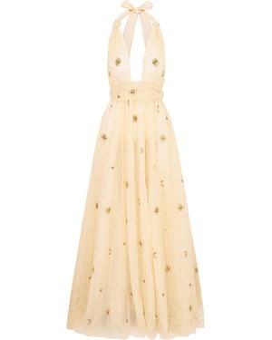 LoveShackFancy Eldora Tulle Maxi Dress - Natural