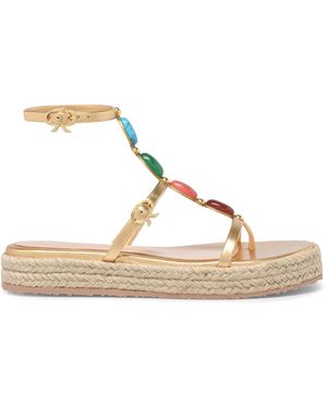 Gianvito Rossi Shanti Beach Leather Sandals - Metallic