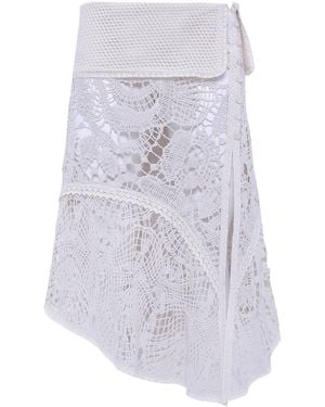 Siedres Rita Crocheted Lace Midi Skirt - White