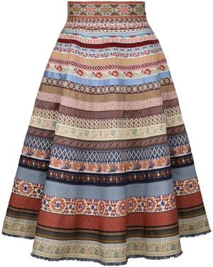 Lena Hoschek Original Ribbon Cotton-Blend Midi Skirt - Multicolour