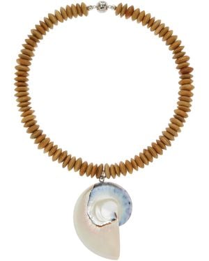 Julietta Exclusive Beaded Shell Necklace - White