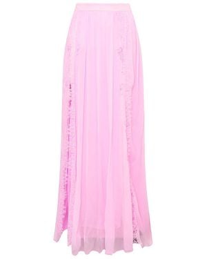 LoveShackFancy Isabelline Chiffon Slit Skirt - Pink
