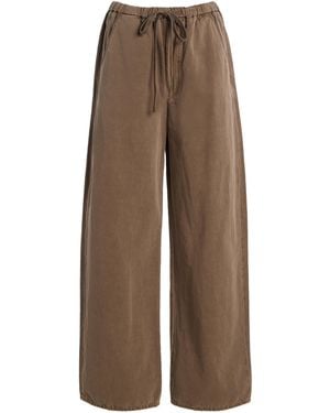 Citizens of Humanity Aurora Pull-On Cotton-Flax Joggers - Brown