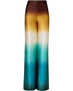 Silvia Tcherassi Andie Silk-Blend Trousers - Blue