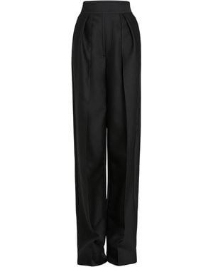 Maticevski Reason Relaxed Wool-Silk Trousers - Black