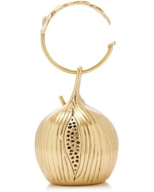 Cult Gaia Fico Antique Metal Clutch Bag - Metallic