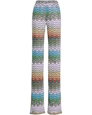 Missoni Wavy Multicoloured Straight-Leg Trousers - Blue